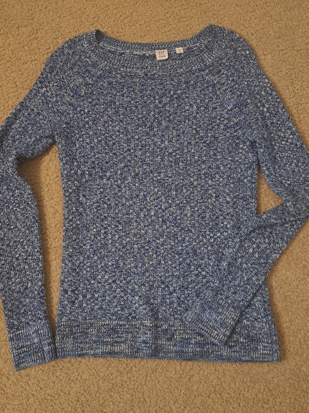 Women's GAP Blue Marled Knit Sweater - Casual Crewneck